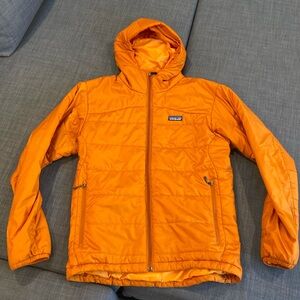 Rare Patagonia vintage Micro Puff Primaloft Hoodie Full Zip Jacket M Med Orange